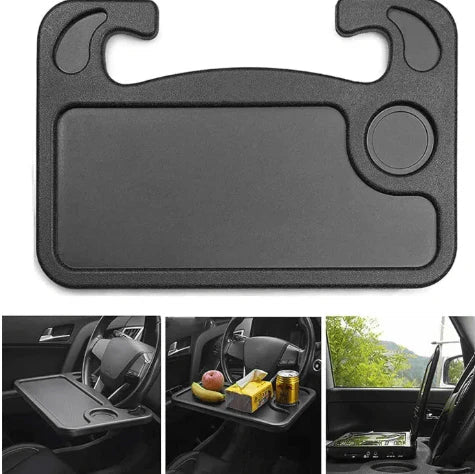 Portable Car Steering Wheel Tray -Multi functional Wheel Desk for Laptop Notebook and Food Steering Wheel Tray