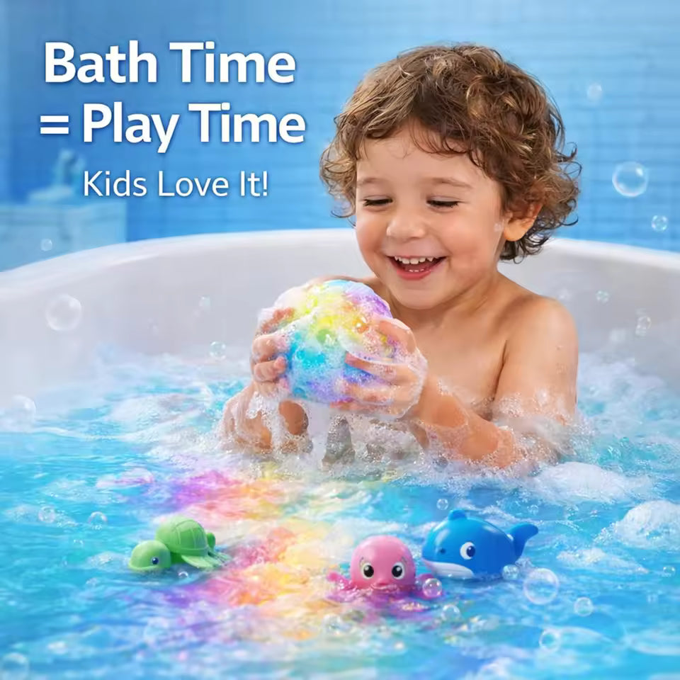 Kids Organic Bath Bombs Set with Surprise Toy Inside